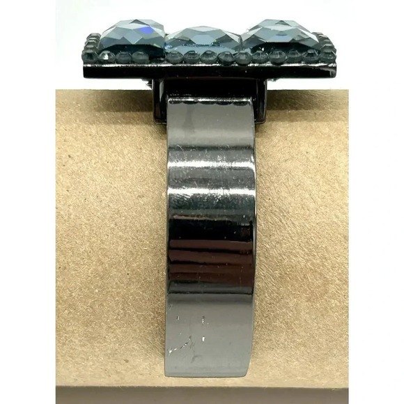 Jessica Carlyle Wrist Watch Square Black Faux Diamonds 6482 - Picture 6 of 9